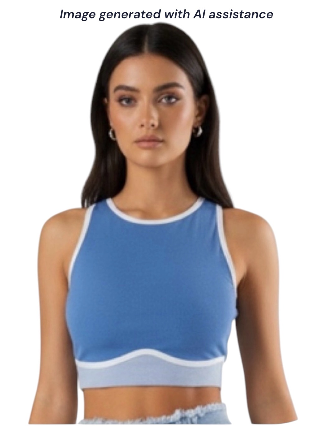 Yellow The Label Xs Blue Contour Tank